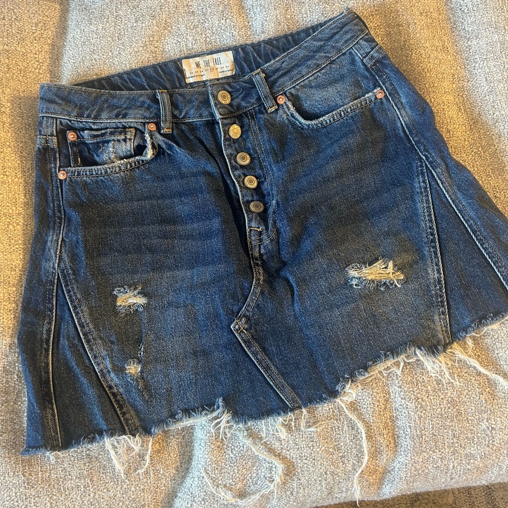 Free People Denim Mini Skirt